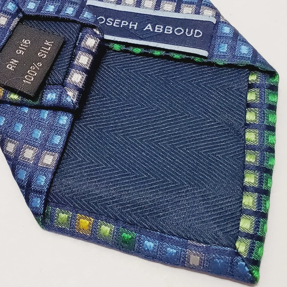 Joseph Abboud Necktie Multicolor Geometric Stripe Pattern Teen's Silk Neck Tie
